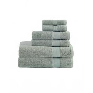 NEW UNDER THE CANOPY classic organic cotton 6-piece bath sheet set in lichen